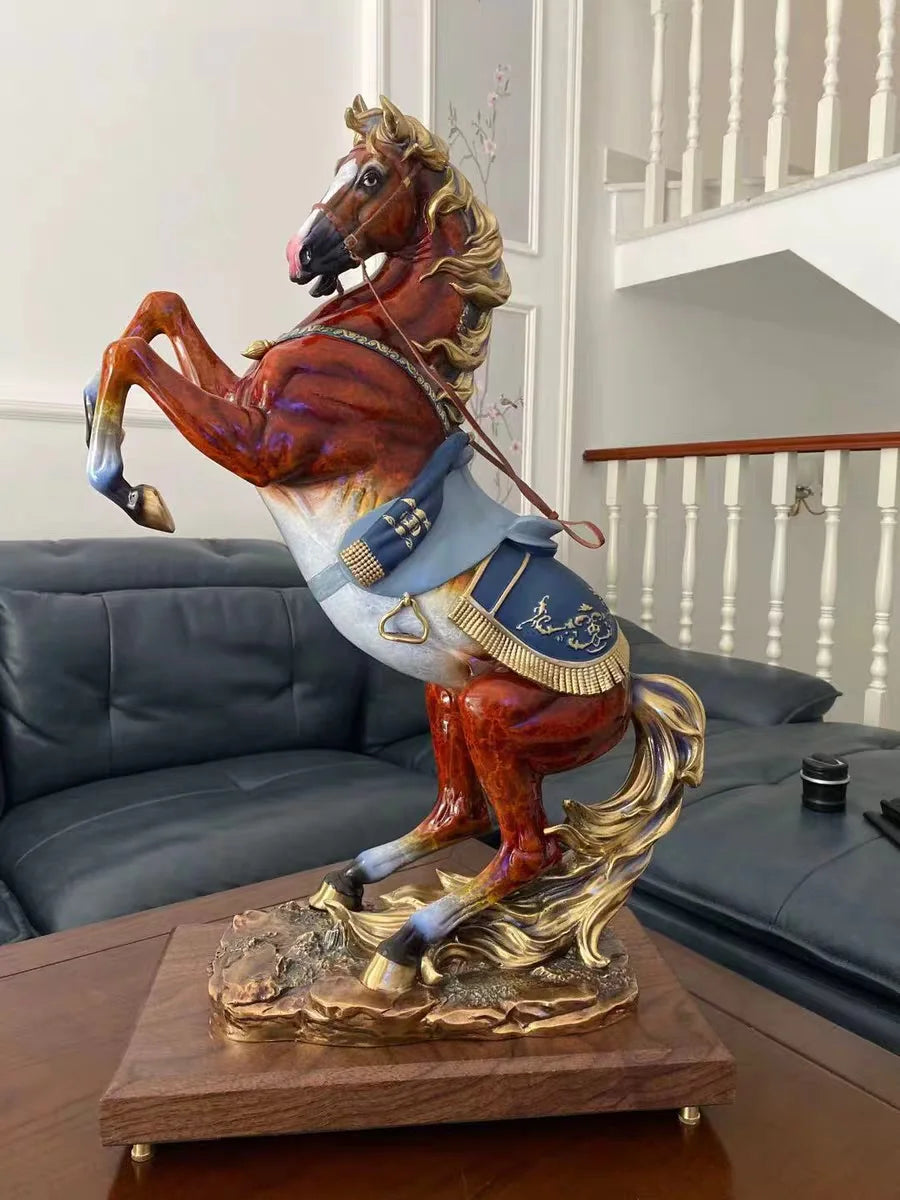 high grade Home store Company SHOP Decor Handmade COPPER bring wealth GOOD LUCK Success War horse Sculpture decor ART Statue