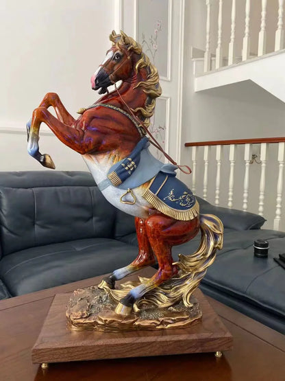 high grade Home store Company SHOP Decor Handmade COPPER bring wealth GOOD LUCK Success War horse Sculpture decor ART Statue