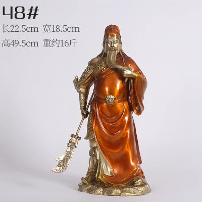 high grade Ornament 48CM Company home Porch lobby thriving business Money Good luck God of wealth GUAN GONG brass Sculpture