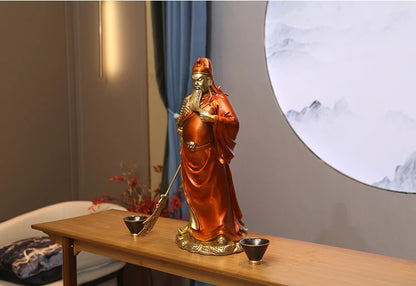high grade Ornament 48CM Company home Porch lobby thriving business Money Good luck God of wealth GUAN GONG brass Sculpture