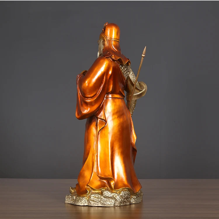 high grade Ornament 48CM Company home Porch lobby thriving business Money Good luck God of wealth GUAN GONG brass Sculpture