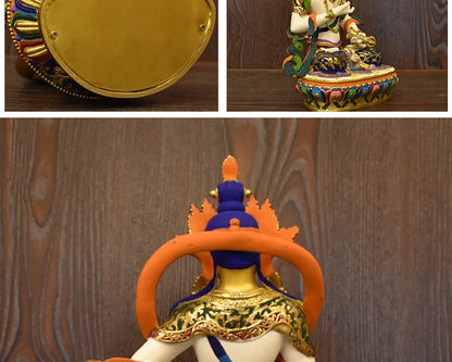 high grade Upscale Tibet Thailand COLOR painted Vajrasattva mahasattva COPPER Buddha statue Efficacious safety Buddha