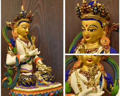 high grade Upscale Tibet Thailand COLOR painted Vajrasattva mahasattva COPPER Buddha statue Efficacious safety Buddha