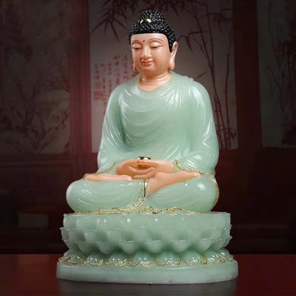 high grade buddha Southeast Asia home Family efficacious Talisman bless safe health good luck jade gilding Buddha statue