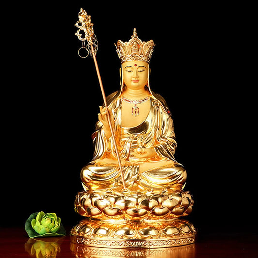 high-grade buddha ksitigarbha Dizang pusa HOME efficacious Talisman bless safe health good luck gilding COPPER God statue