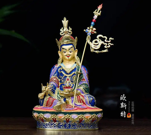 high grade color drew Buddha statue  bless family Safety Health efficacious Talisman Tibet Padmasambhava Painted Buddha statue