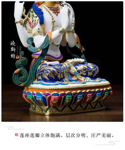 high grade color drew Buddha statue bless family Safety Health efficacious Talisman Tibet prajnaparamita Painted Buddha statue