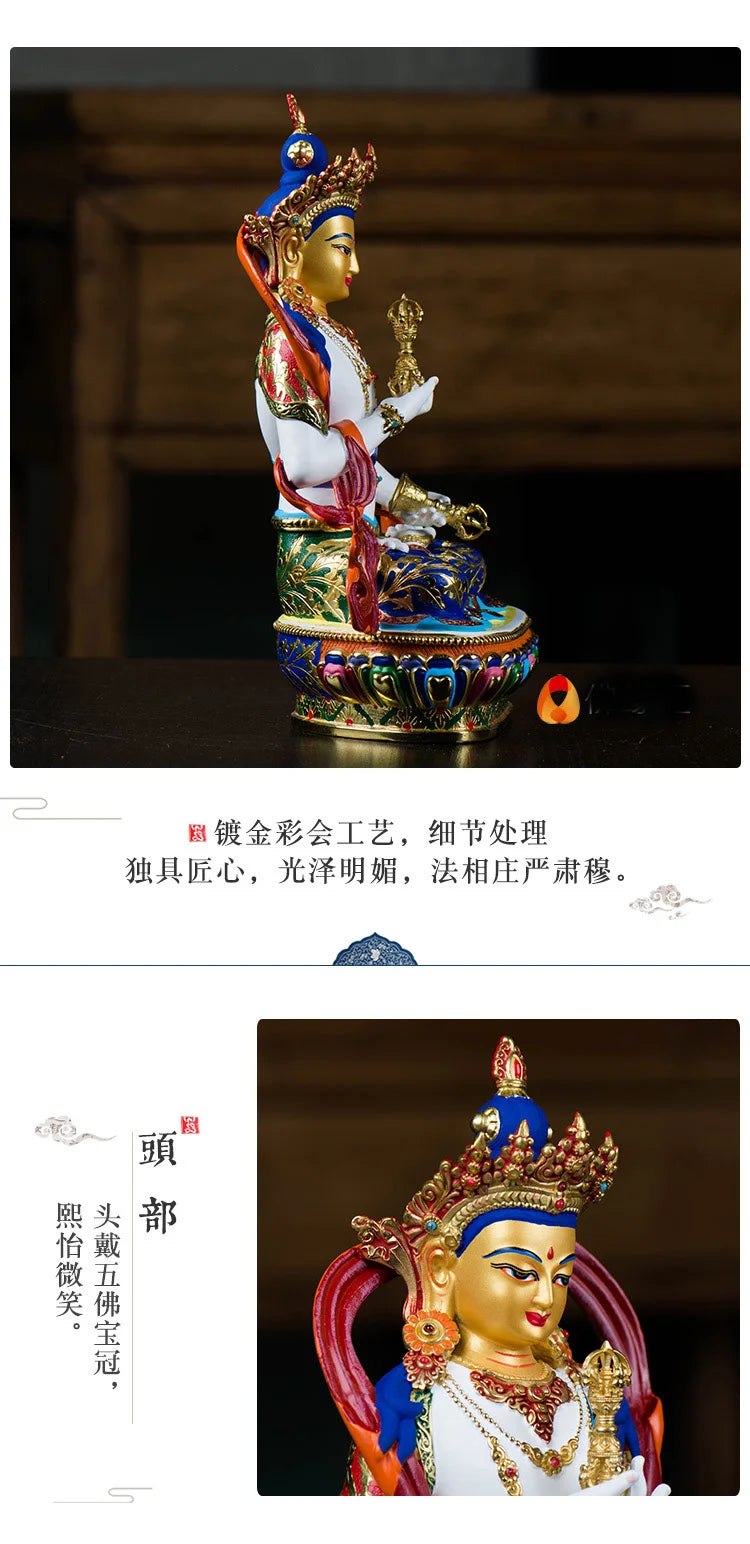 high grade color drew Buddha statue bless family Safety Health luck efficacious Talisman Tibet Vajrasattva Painted Buddha statue