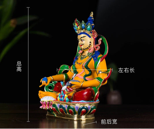 high grade color drew Buddha statue bless family Safety Health luck efficacious Talisman Yellow Jambhala fortune god statue