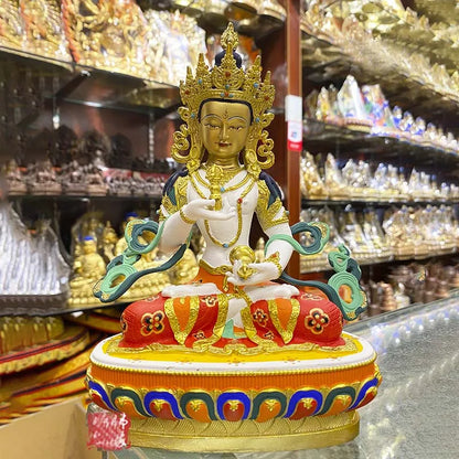 high grade colored draw Good Buddha statue bless family Safety Health luck Vajra Sakyamuni Vajrasattva Painted Buddha statue