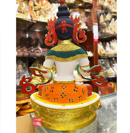 high grade colored draw Good Buddha statue bless family Safety Health luck Vajra Sakyamuni Vajrasattva Painted Buddha statue