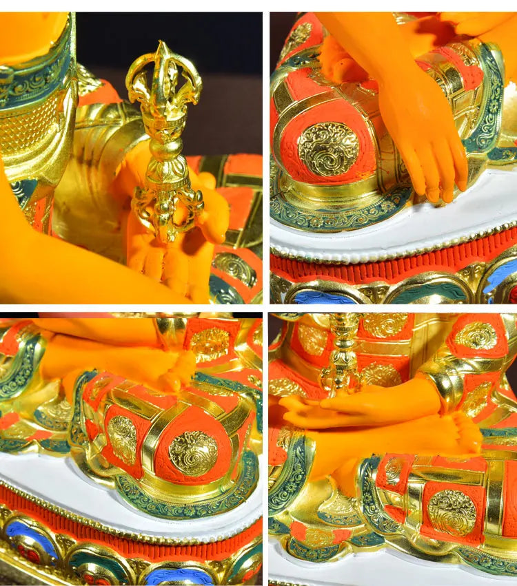 high grade colored draw Good Buddha statue bless family Safety Healthy luck Painted Mitukpa Aksobhya Vajra Buddha God statue