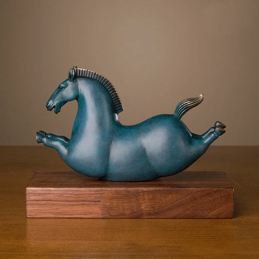 high grade gift  Home Company SHOP office TOP Decor ART bring wealth GOOD LUCK happy horse bronze Sculpture decor ART Statue