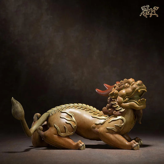 high grade statue home Company Shop Good luck bring wealth money thriving business dragon PI XIU brass Sculpture Ornament