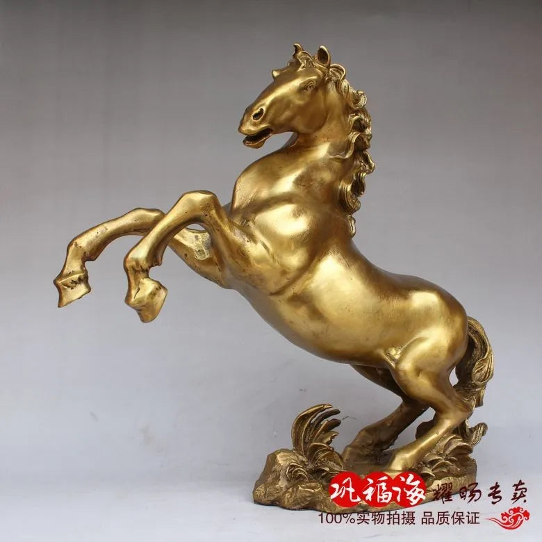 home LIVING ROOM wall TOP Decor  Money drawing Money HORSE ART bronze statue sculpture Decoration brass decorative