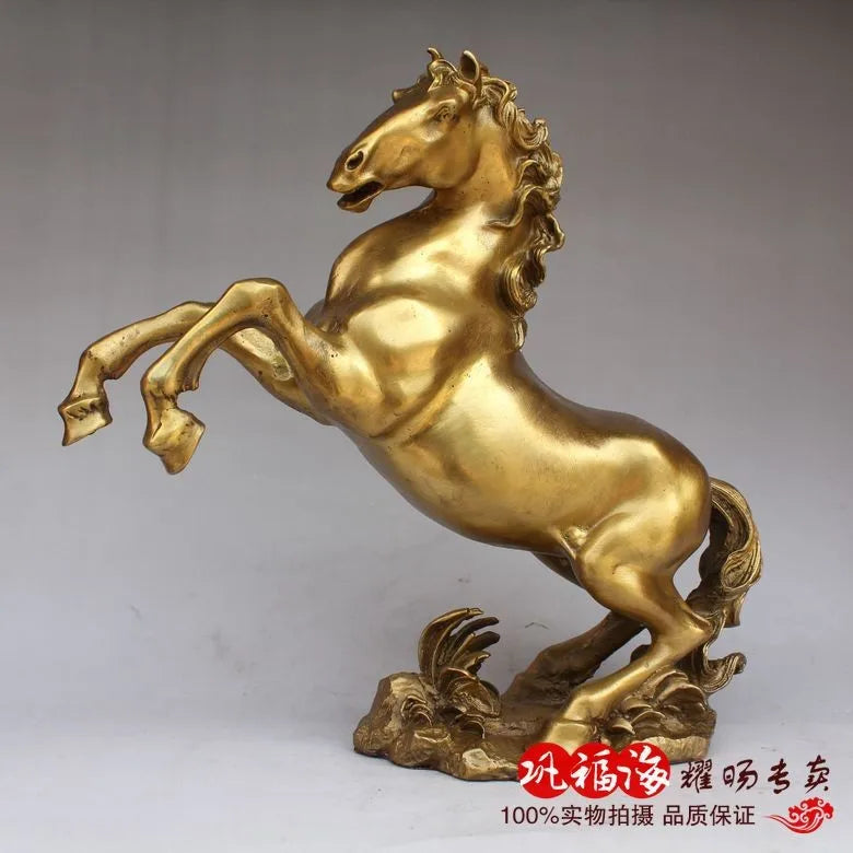 home LIVING ROOM wall TOP Decor  Money drawing Money HORSE ART bronze statue sculpture Decoration brass decorative