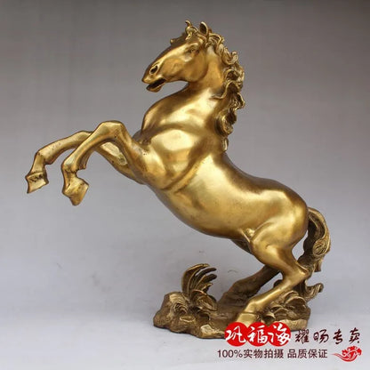 home LIVING ROOM wall TOP Decor  Money drawing Money HORSE ART bronze statue sculpture Decoration brass decorative