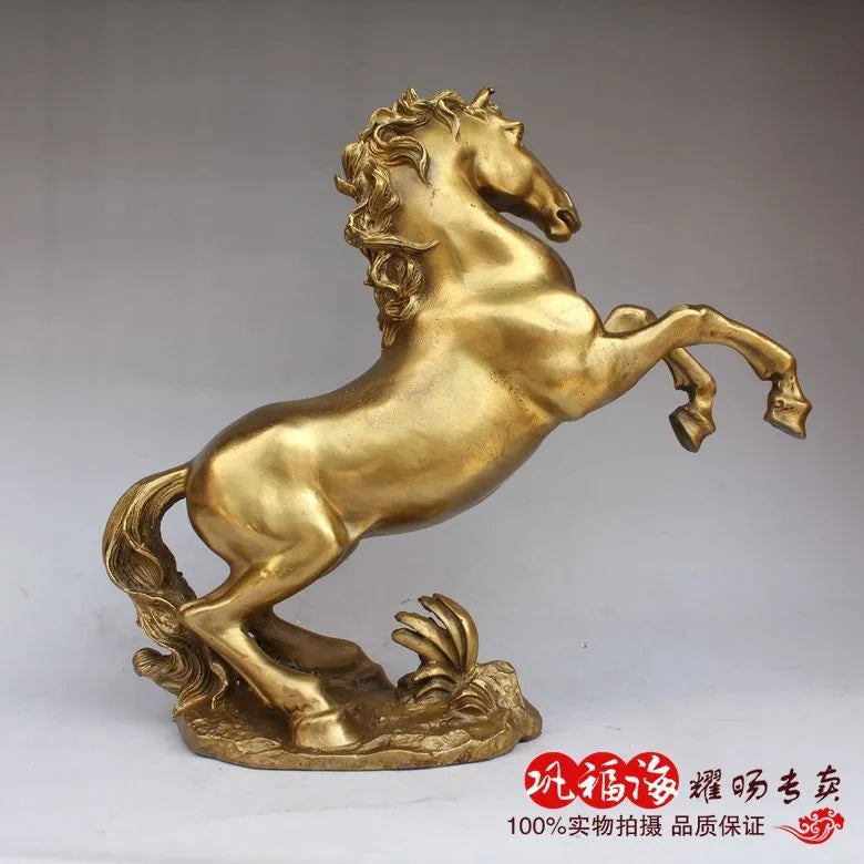 home LIVING ROOM wall TOP Decor  Money drawing Money HORSE ART bronze statue sculpture Decoration brass decorative