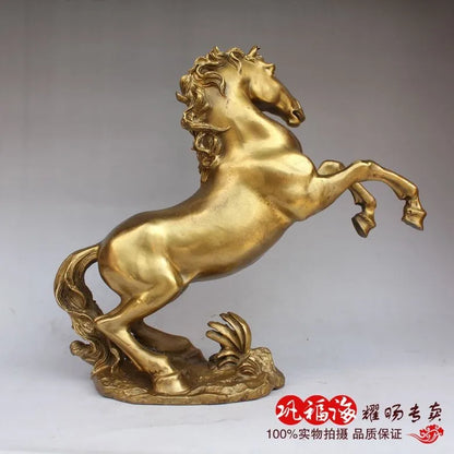 home LIVING ROOM wall TOP Decor  Money drawing Money HORSE ART bronze statue sculpture Decoration brass decorative