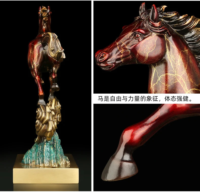 home OFFICE BAR CLUB Shop Business political official career Good luck Mascot bring wealth money bronze Fortune HORSE statue