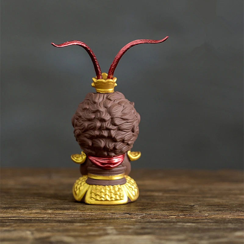 home decoration statue Monkey King yixing zisha purple clay tea pet handmade desk pet tea play SunWuKong car deco on sales