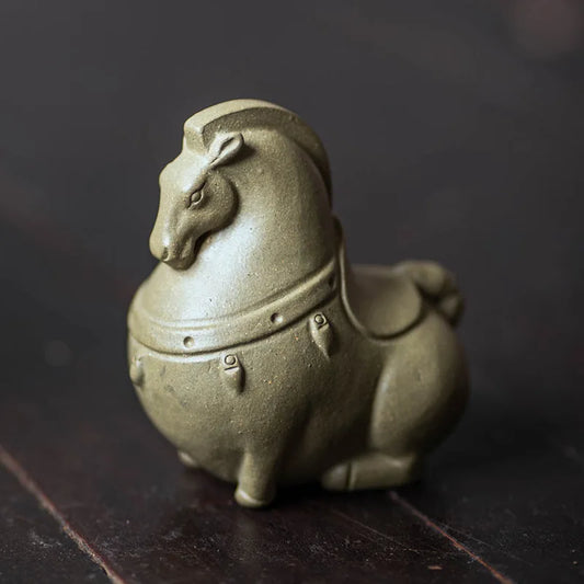 horse artware handmade animal statue yixing zisha clay tea pet Chinese house warming gift mascot good luck home decoration small