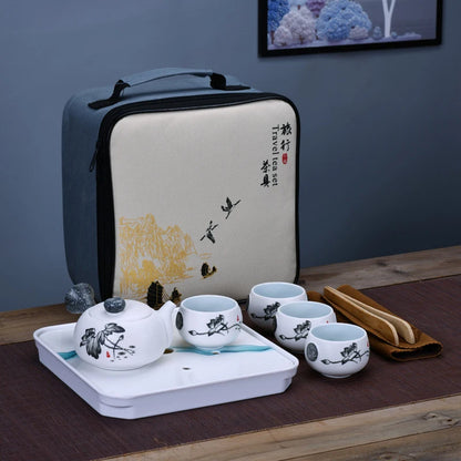 hot sell ceramic exquisite suit teapot tea cups a tea sets chinese kung fu travel tea set drinkware