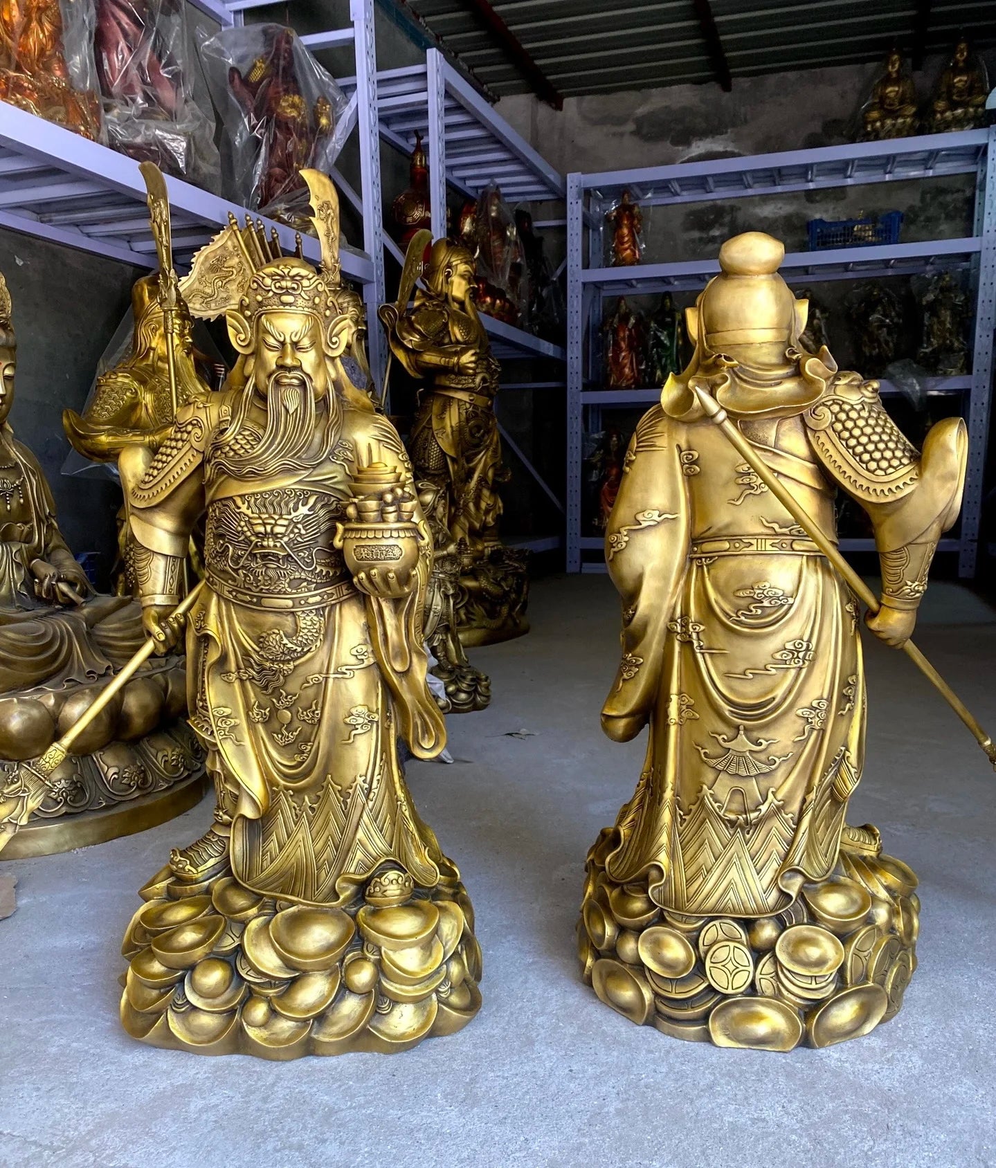 huge # 2023 HOME Company TOP decoration Recruit money wealth bring GOOD LUCK COPPER GUAN GONG God of fortune statue huge large