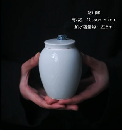 imitation song dynasty style typeface shadow left kiln green gourd rocks and receives green craft caddy storage tank