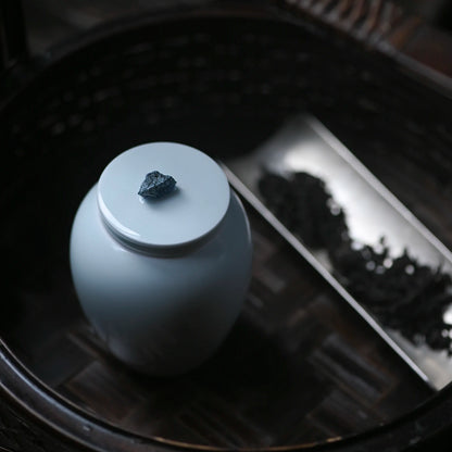 imitation song dynasty style typeface shadow left kiln green gourd rocks and receives green craft caddy storage tank