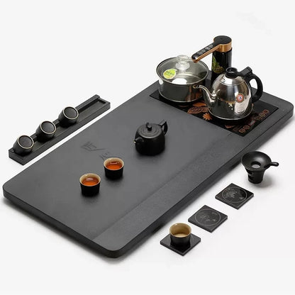 induction cooker tea tray electrical kettle faucet set stainless steel pan with lid automatic water filling stone table 90cm45cm