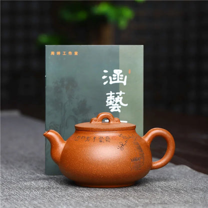 jiangpo clay tea pot real yixing zisha original ore blessing pot marked handmade traditional craft made in China on sales 210ml
