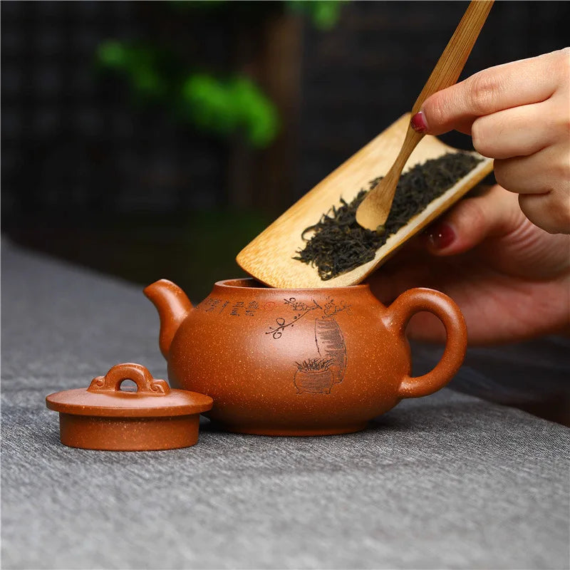 jiangpo clay tea pot real yixing zisha original ore blessing pot marked handmade traditional craft made in China on sales 210ml