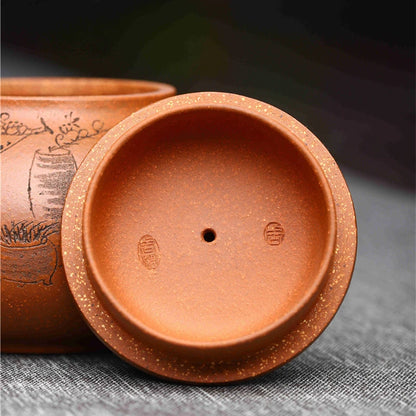 jiangpo clay tea pot real yixing zisha original ore blessing pot marked handmade traditional craft made in China on sales 210ml
