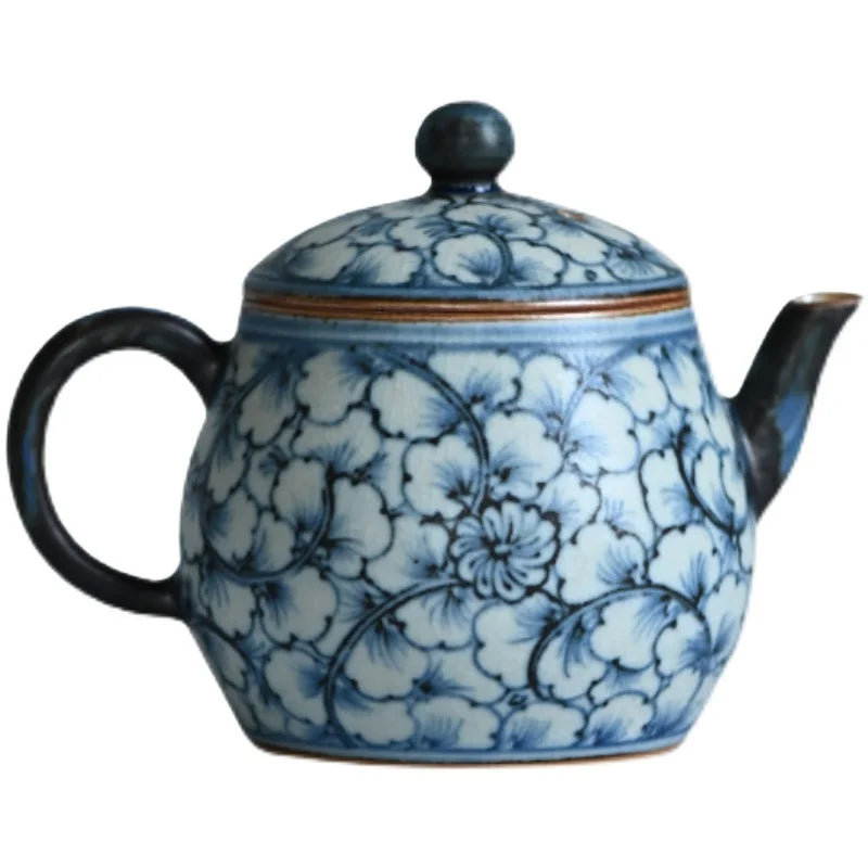 jingdezhen ceramic clay pot under the glaze porcelain teapot hand-painted ginkgo biloba pot of kung fu tea set by hand
