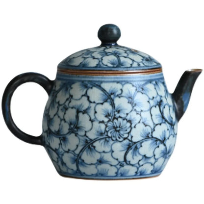 jingdezhen ceramic clay pot under the glaze porcelain teapot hand-painted ginkgo biloba pot of kung fu tea set by hand