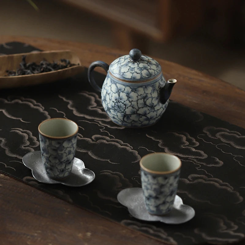 jingdezhen ceramic clay pot under the glaze porcelain teapot hand-painted ginkgo biloba pot of kung fu tea set by hand