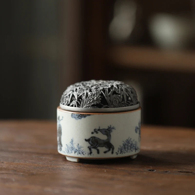 jingdezhen ceramics bound branch lotus censer dish fragrance of incense burner tower present archaize aroma stove