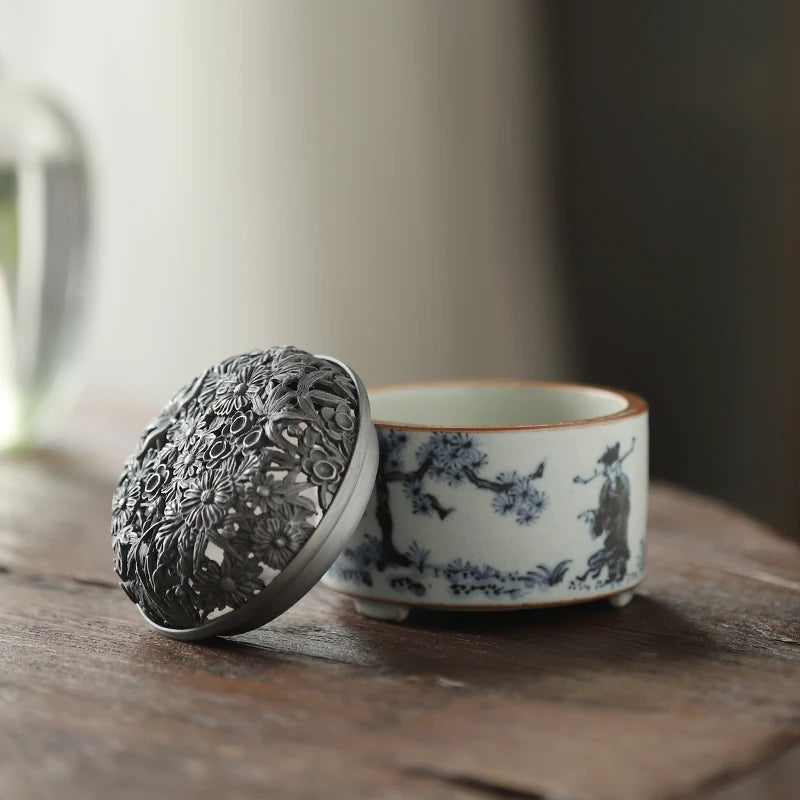 jingdezhen ceramics bound branch lotus censer dish fragrance of incense burner tower present archaize aroma stove