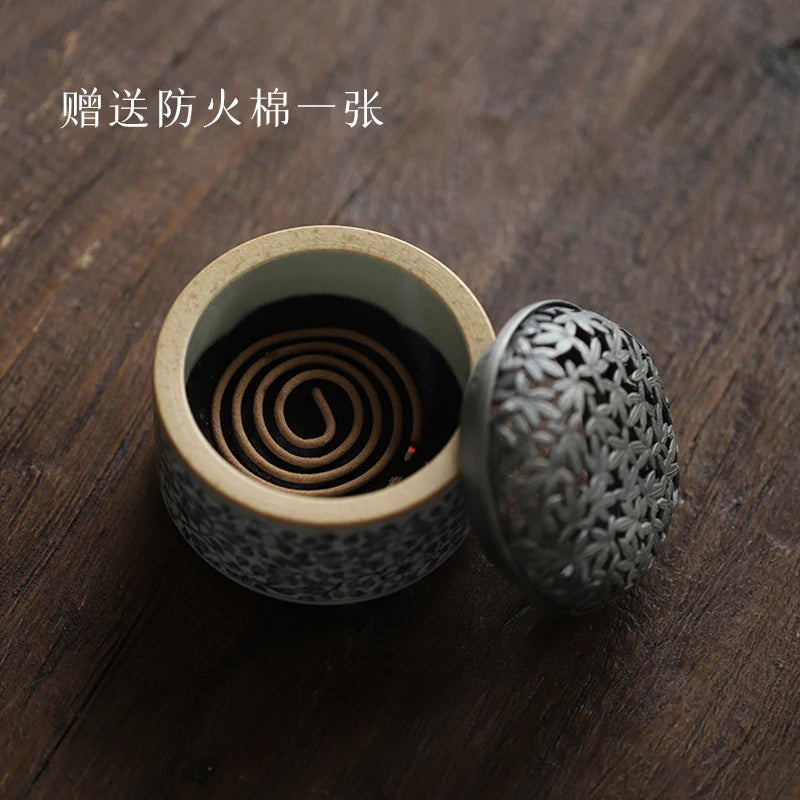 jingdezhen ceramics bound branch lotus censer dish fragrance of incense burner tower present archaize aroma stove