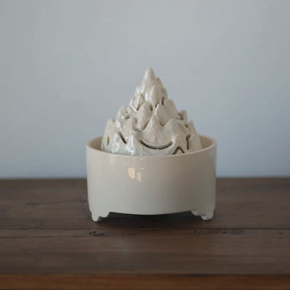 jingdezhen hand-carved mountain heavy incense burner plate censer ceramic ta aromatherapy furnace boshan ship furnace