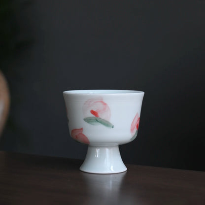 jingdezhen shadow blue hand-painted footed under glaze glass ceramic masters cup small glass sample tea cup tea sets