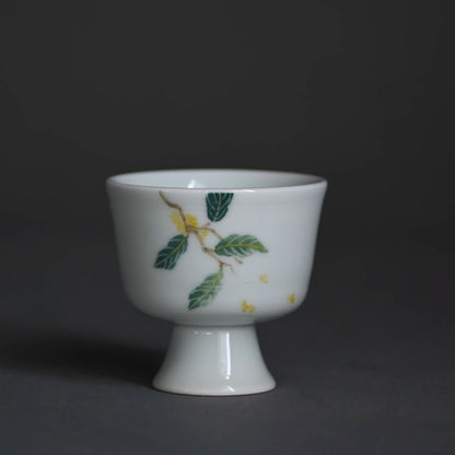 jingdezhen shadow blue hand-painted footed under glaze glass ceramic masters cup small glass sample tea cup tea sets