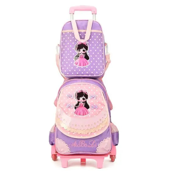 kids School trolley bag for girls school bag with wheels School Rolling backpack Bags Children school wheeled backpack Mochilas