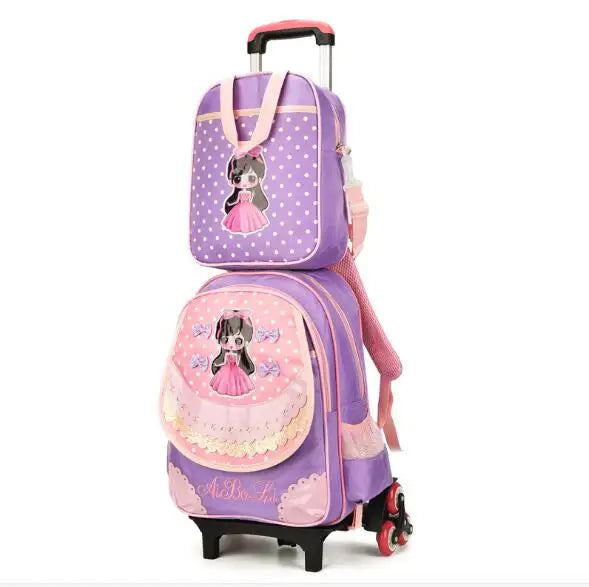 kids School trolley bag for girls school bag with wheels School Rolling backpack Bags Children school wheeled backpack Mochilas
