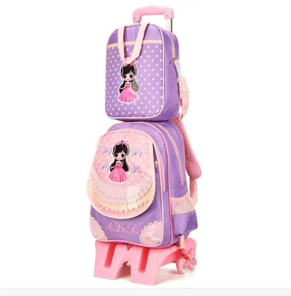 kids School trolley bag for girls school bag with wheels School Rolling backpack Bags Children school wheeled backpack Mochilas