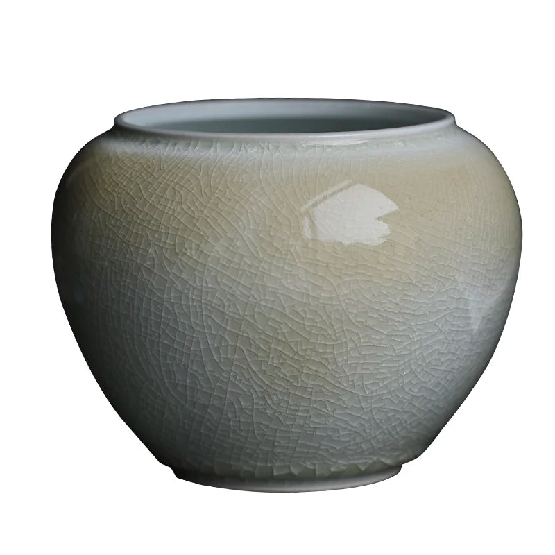 kiln change Kungfu Jianshui ceramics household ice crack glaze slag bucket water bowl tea slag jar wash tea cup bowl
