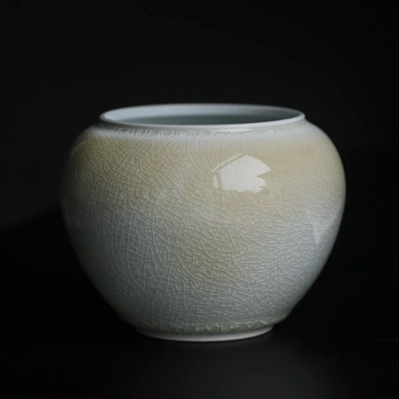 kiln change Kungfu Jianshui ceramics household ice crack glaze slag bucket water bowl tea slag jar wash tea cup bowl