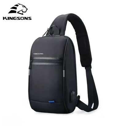 kingsons 13.3 inch Laptop Bag Single Shoulder Sling Bag Men Chest Bag Waterproof Small Crossbody Bag