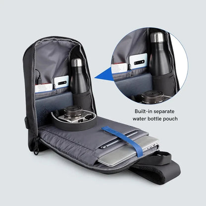 kingsons 13.3 inch Laptop Bag Single Shoulder Sling Bag Men Chest Bag Waterproof Small Crossbody Bag